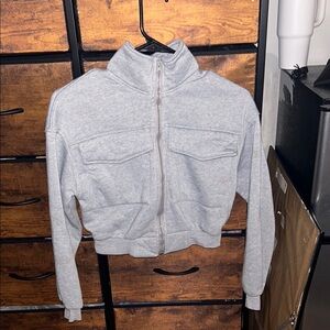 Women's Gray Zip-Up Jacket